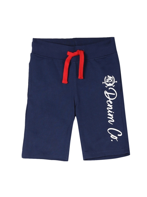 

U.S. Polo Assn. Kids Boys Navy Blue Printed Regular Fit Shorts