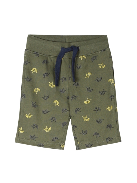 

U.S. Polo Assn. Kids Infant Green & Blue Printed Regular Fit Regular Shorts