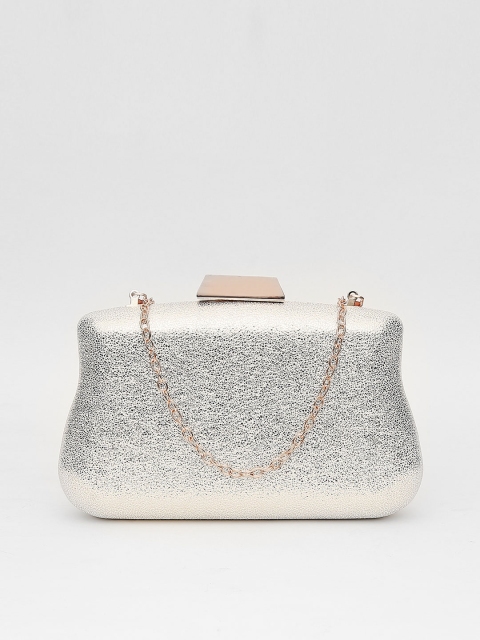 

20Dresses Silver Solid Box Clutch