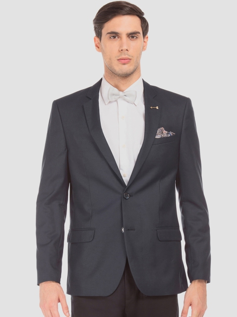 

Arrow Men Navy Blue Solid Single-Breasted Formal Blazer