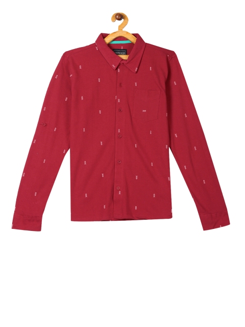 

Cherokee Boys Red Regular Fit Printed Casual Shirt