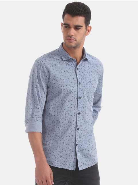 

Ruggers Men Blue Regular Fit Floral Printed Casual Shirt