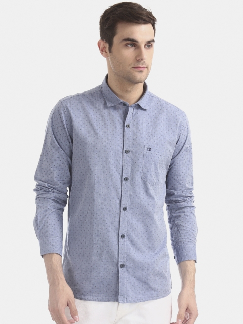 

Ruggers Men Blue Regular Fit Printed Casual Shirt