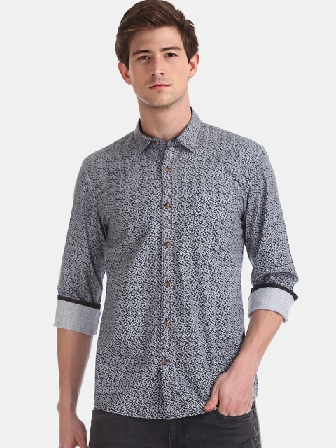 

Ruggers Men Blue Regular Fit Printed Casual Shirt