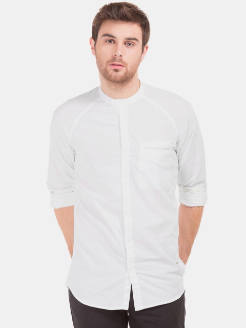 

Colt Men White Regular Fit Solid Casual Shirt