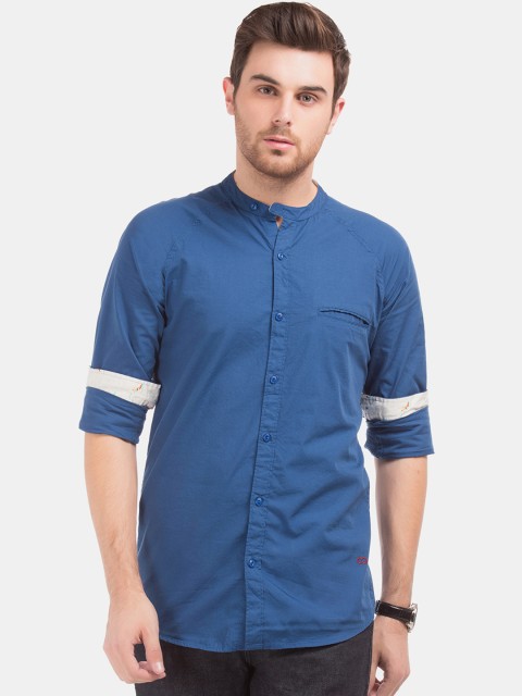 

Colt Men Blue Regular Fit Solid Casual Shirt