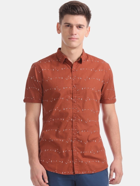 

Colt Men Brown Slim Fit Printed Casual Shirt