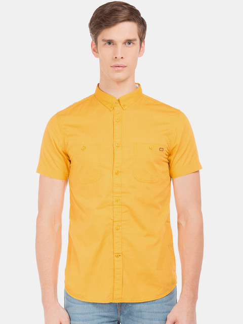 

Colt Men Yellow Slim Fit Solid Casual Shirt