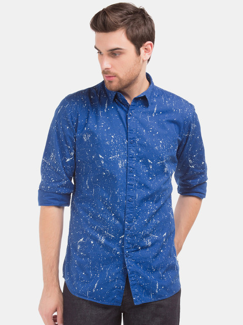 

Colt Men Blue Regular Fit Printed Casual Shirt