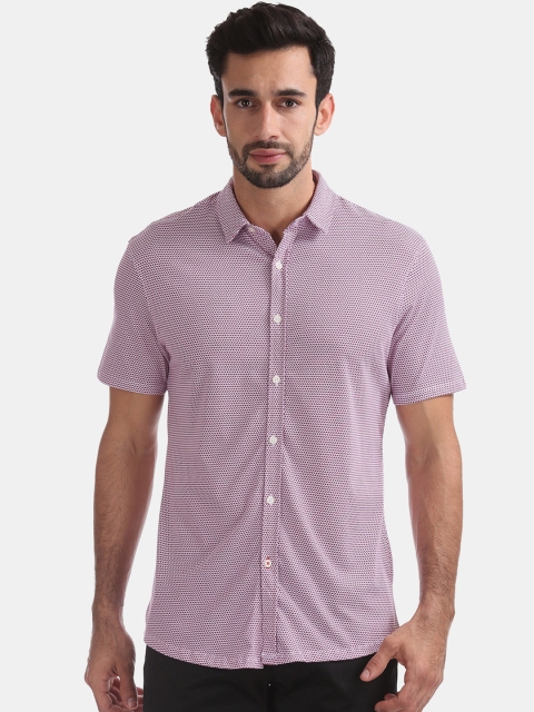 

Colt Men Pink & White Regular Fit Printed Casual Shirt