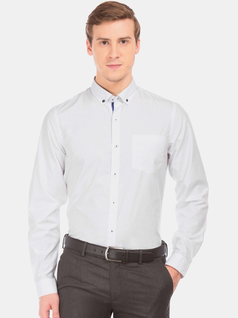

Excalibur Men White Slim Fit Self Design Formal Shirt