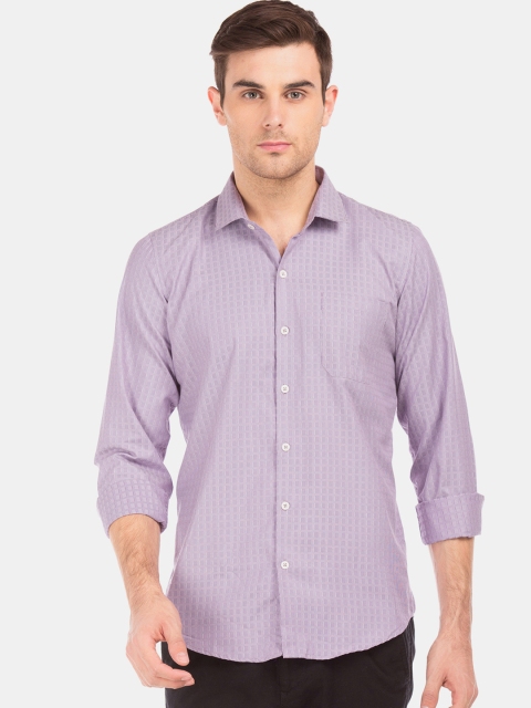 

Excalibur Men Purple Slim Fit Self Design Casual Shirt