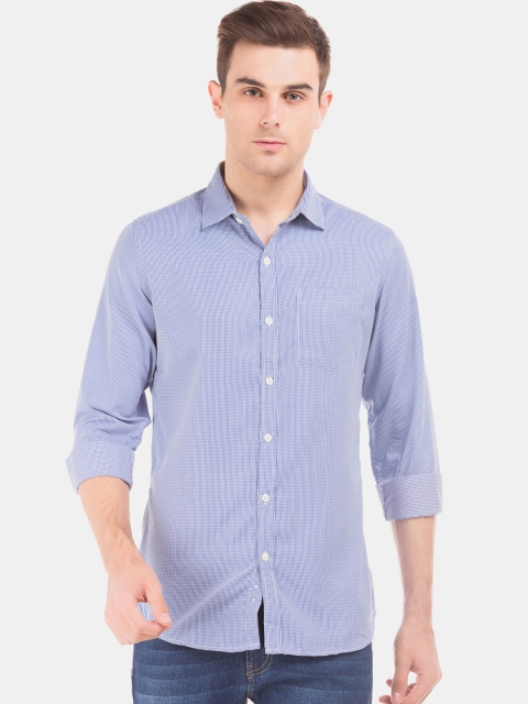 

Excalibur Men Blue Slim Fit Checked Casual Shirt