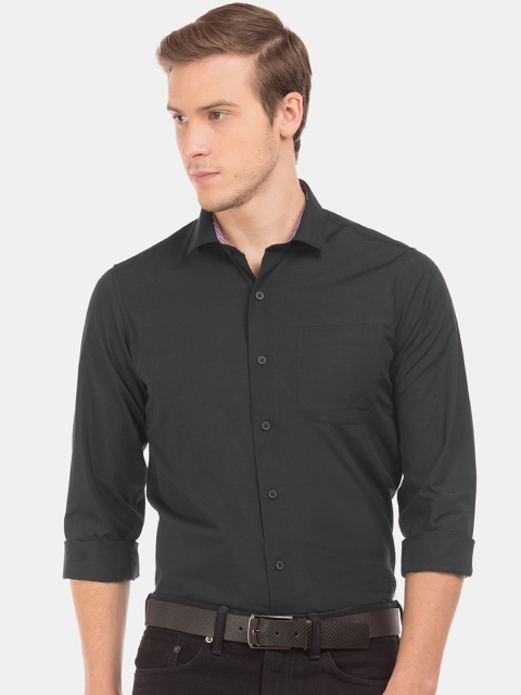 

Excalibur Men Black Slim Fit Solid Formal Shirt