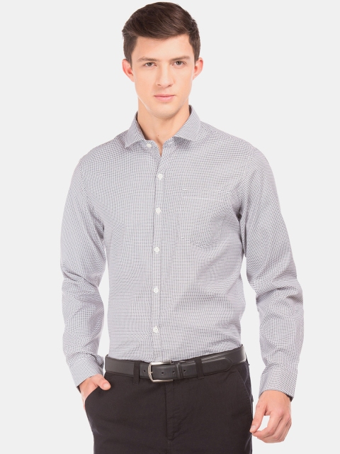 

Excalibur Men Grey Slim Fit Printed Formal Shirt