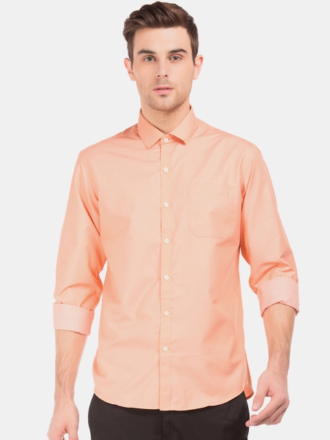 

Excalibur Men Orange Regular Fit Solid Casual Shirt