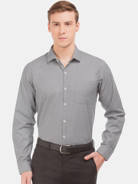 

Excalibur Men Grey Slim Fit Solid Formal Shirt