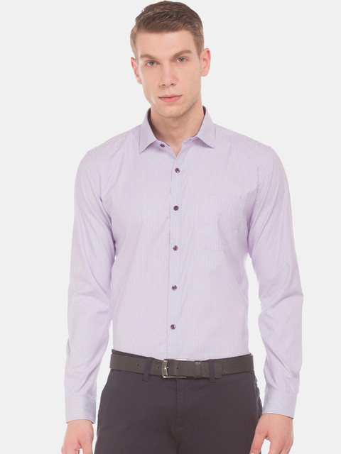 

Excalibur Men Purple Regular Fit Striped Formal Shirt