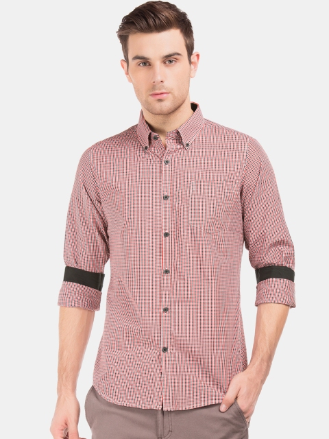 

Excalibur Men Red & Black Slim Fit Checked Casual Shirt