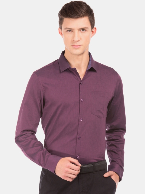 

Excalibur Men Purple Slim Fit Solid Formal Shirt