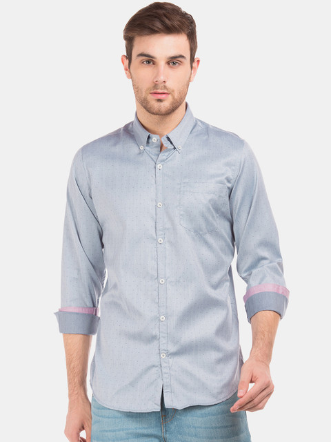 

Excalibur Men Blue & Black Slim Fit Printed Casual Shirt