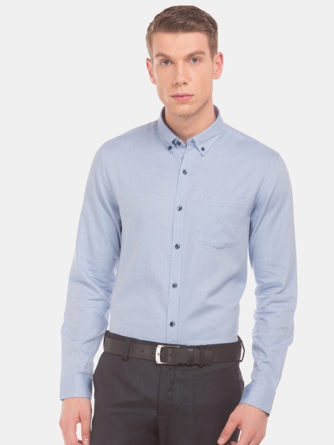 

Excalibur Men Blue Regular Fit Solid Formal Shirt