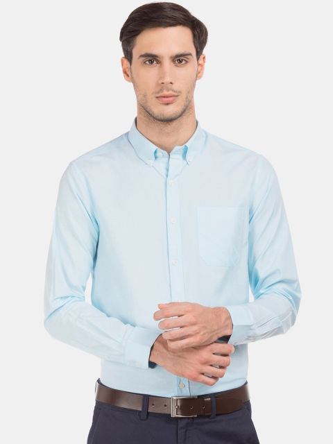 

Excalibur Men Blue Regular Fit Solid Formal Shirt