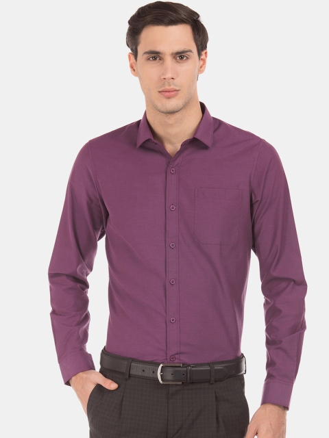 

Excalibur Men Purple Slim Fit Solid Formal Shirt