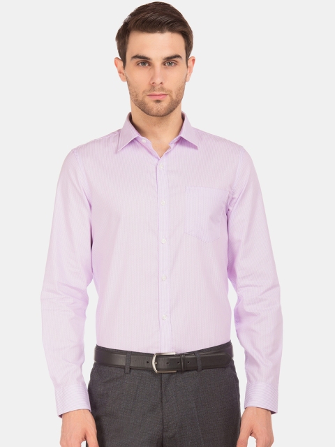 

Excalibur Men Purple Slim Fit Self Design Jacquard Casual Shirt