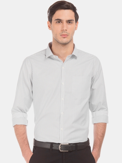 

Excalibur Men White & Black Slim Fit Striped Formal Shirt