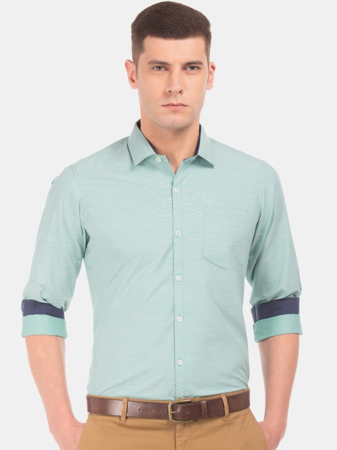 

Excalibur Men Mint Green Slim Fit Solid Formal Shirt