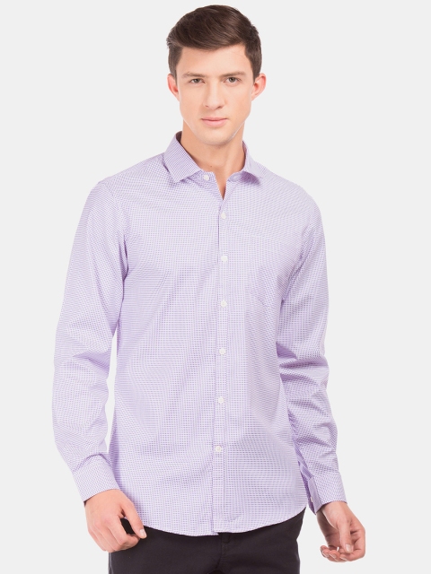 

Excalibur Men Purple & White Slim Fit Printed Casual Shirt