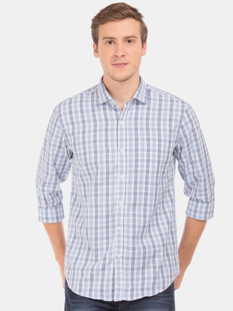 

Excalibur Men Blue Regular Fit Checked Casual Shirt