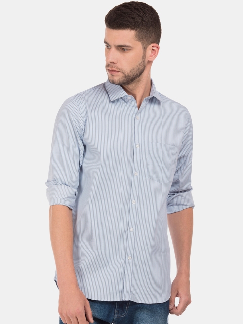 

Excalibur Men Blue Slim Fit Striped Casual Shirt