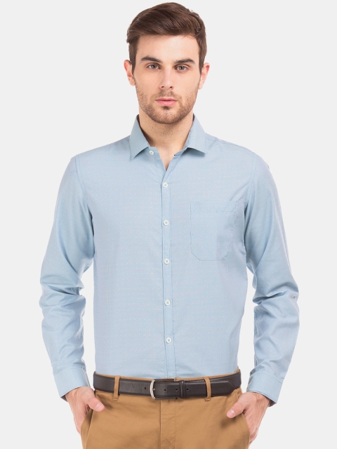 

Excalibur Men Blue Slim Fit Self Design Formal Shirt