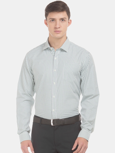 

Excalibur Men Green Regular Fit Checked Casual Shirt