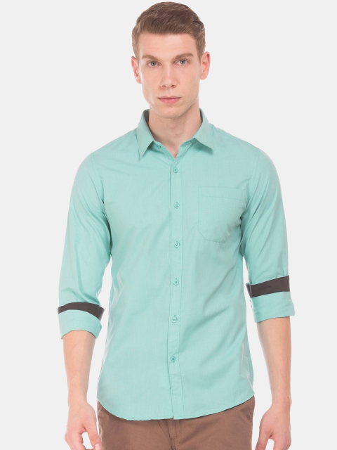 

Excalibur Men Green Slim Fit Solid Casual Shirt