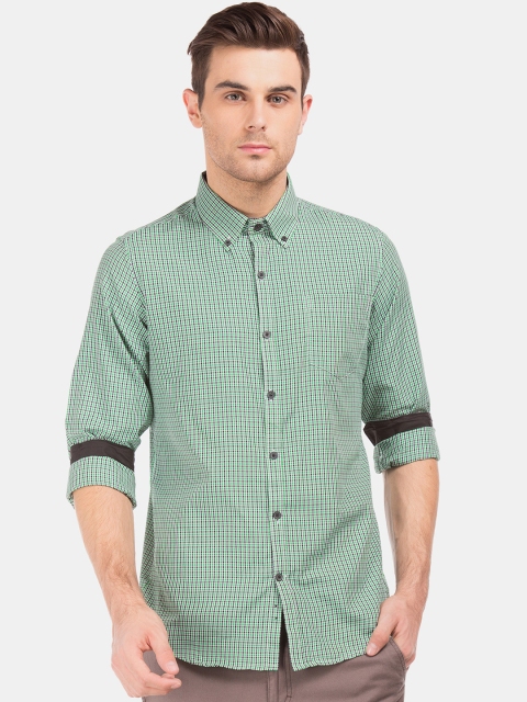 

Excalibur Men Green & Black Slim Fit Checked Casual Shirt