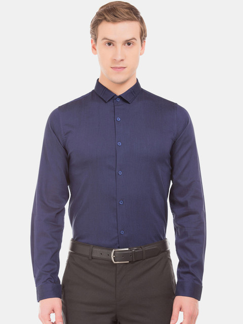 

Excalibur Men Navy Blue Skinny Fit Solid Formal Shirt