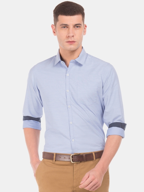 

Excalibur Men Blue Slim Fit Solid Casual Shirt