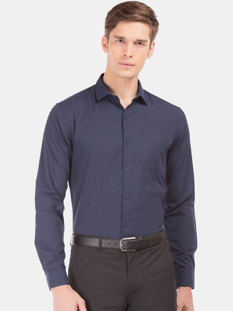 

Excalibur Men Blue Regular Fit Solid Formal Shirt