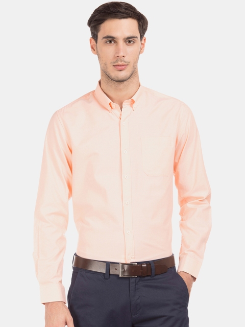 

Excalibur Men Orange Regular Fit Solid Formal Shirt