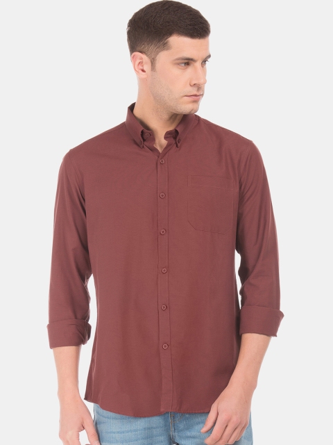 

Excalibur Men Maroon Classic Fit Solid Casual Shirt