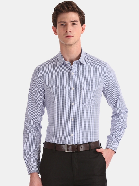

Excalibur Men Blue Regular Fit Checked Formal Shirt