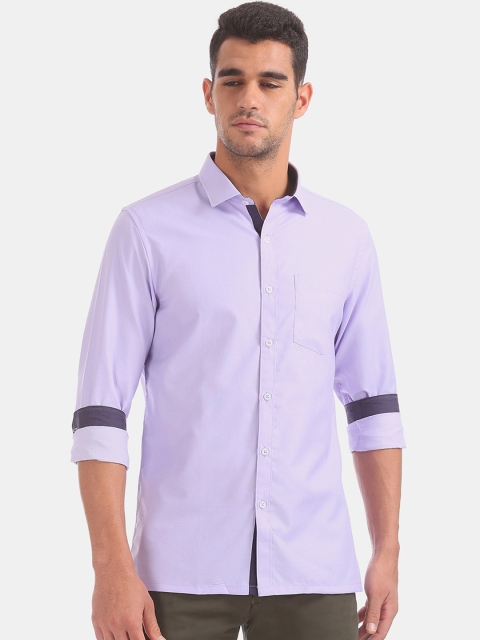 

Excalibur Men Lavender Regular Fit Solid Casual Shirt