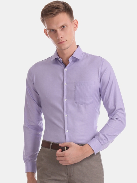 

Excalibur Men Purple Regular Fit Self Design Formal Shirt