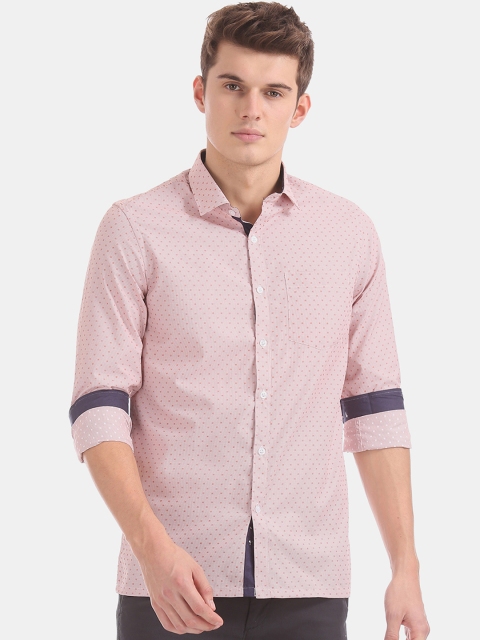 

Excalibur Men Pink Slim Fit Self Design Casual Shirt