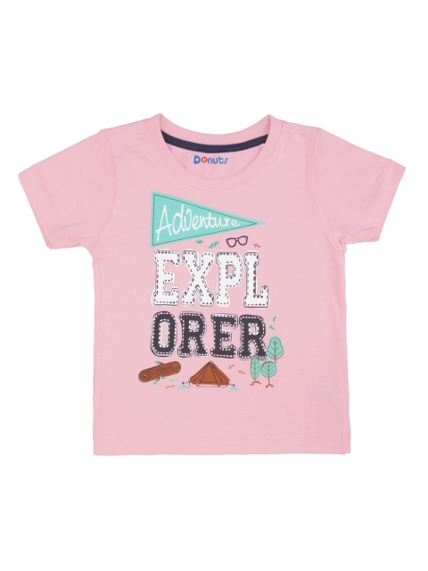 

Donuts Boys Pink Printed Round Neck T-shirt