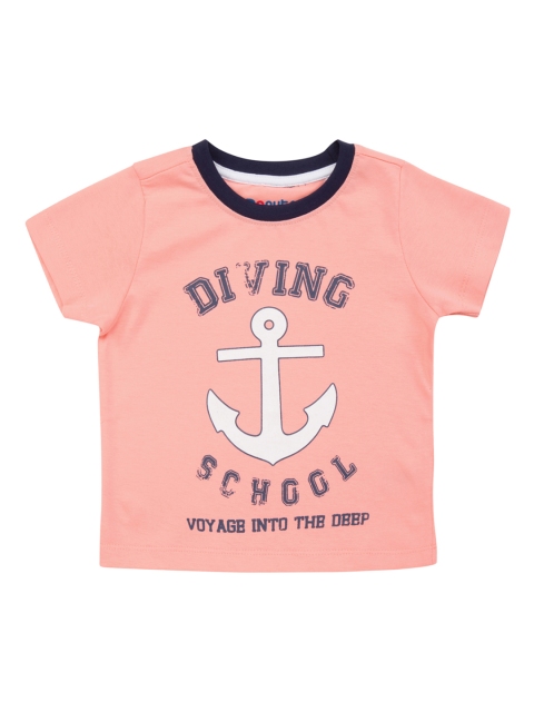 

Donuts Boys Coral Printed Round Neck T-shirt