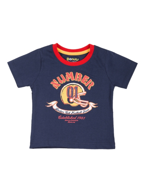 

Donuts Boys Navy Blue Printed Round Neck T-shirt